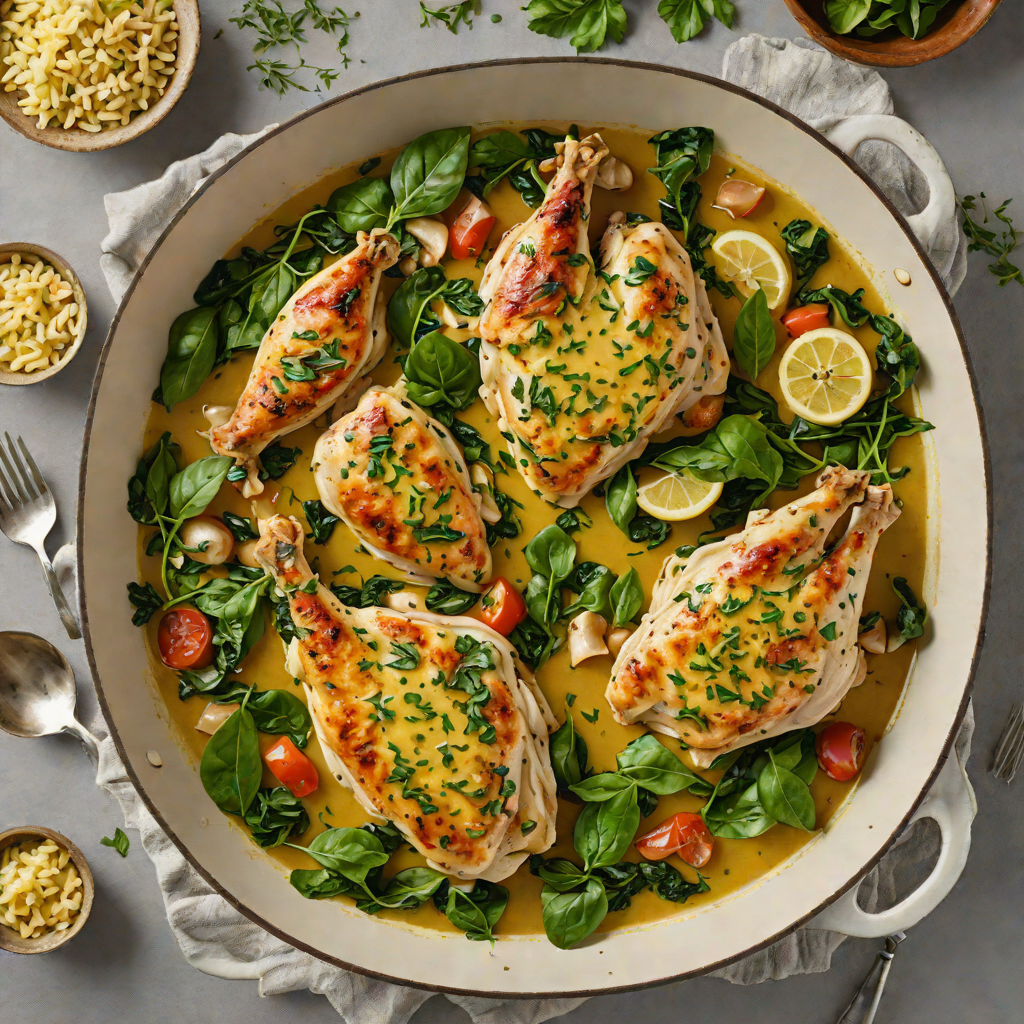 One-Pot Garlic Butter Herb Chicken with Spinach