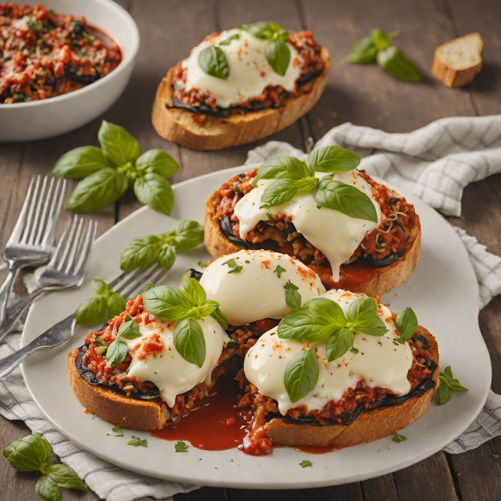 Italian Oven-Baked Eggplant Parmesan with Basil and Mozzarella