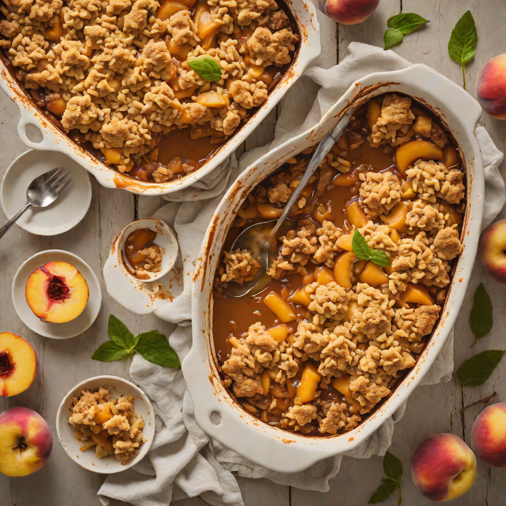 Oven-Baked Peach Cobbler with Brown Sugar Topping