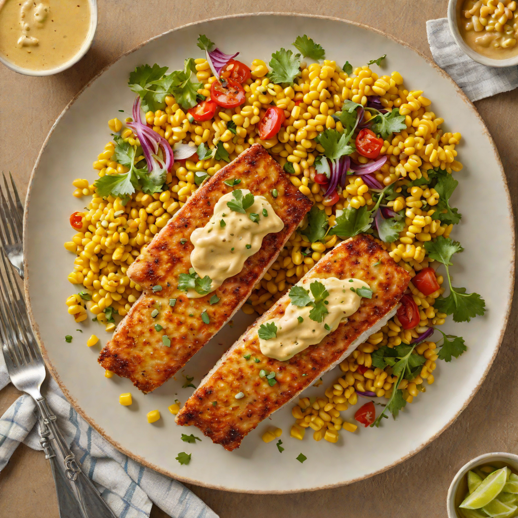 Pan-Seared Catfish with Cajun Butter Sauce and Roasted Corn Salad