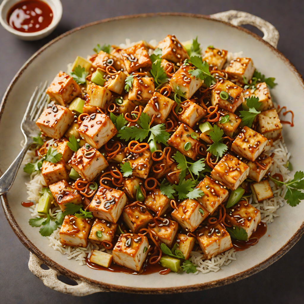 Stir-Fried Tofu with Spicy Garlic-Ginger Sauce