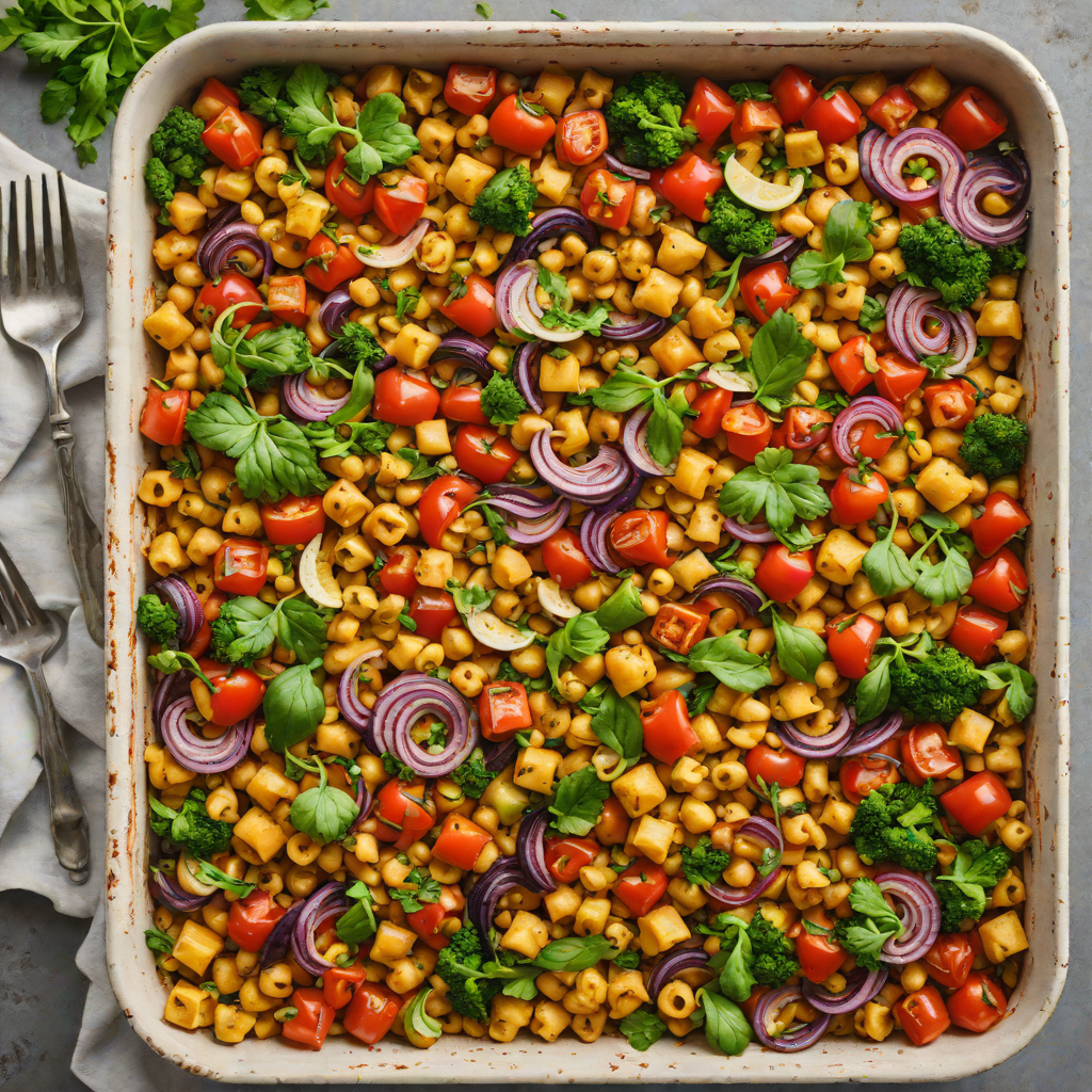 One-Pan Roasted Mediterranean Chickpea and Vegetable Bake