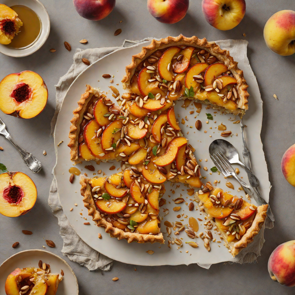 Pan-Seared Peach Tart with Honey and Almonds