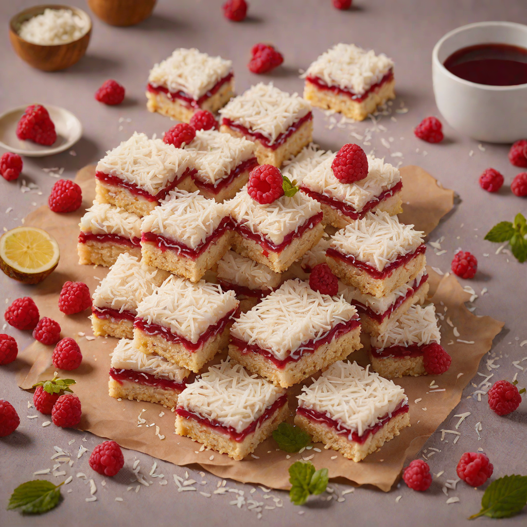 Lamington-Inspired Coconut and Raspberry Sponge Squares