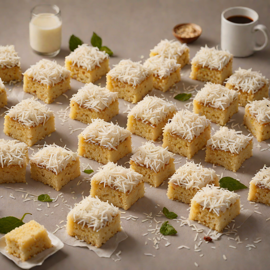 Lamington-Style Coconut Sponge Cake Squares