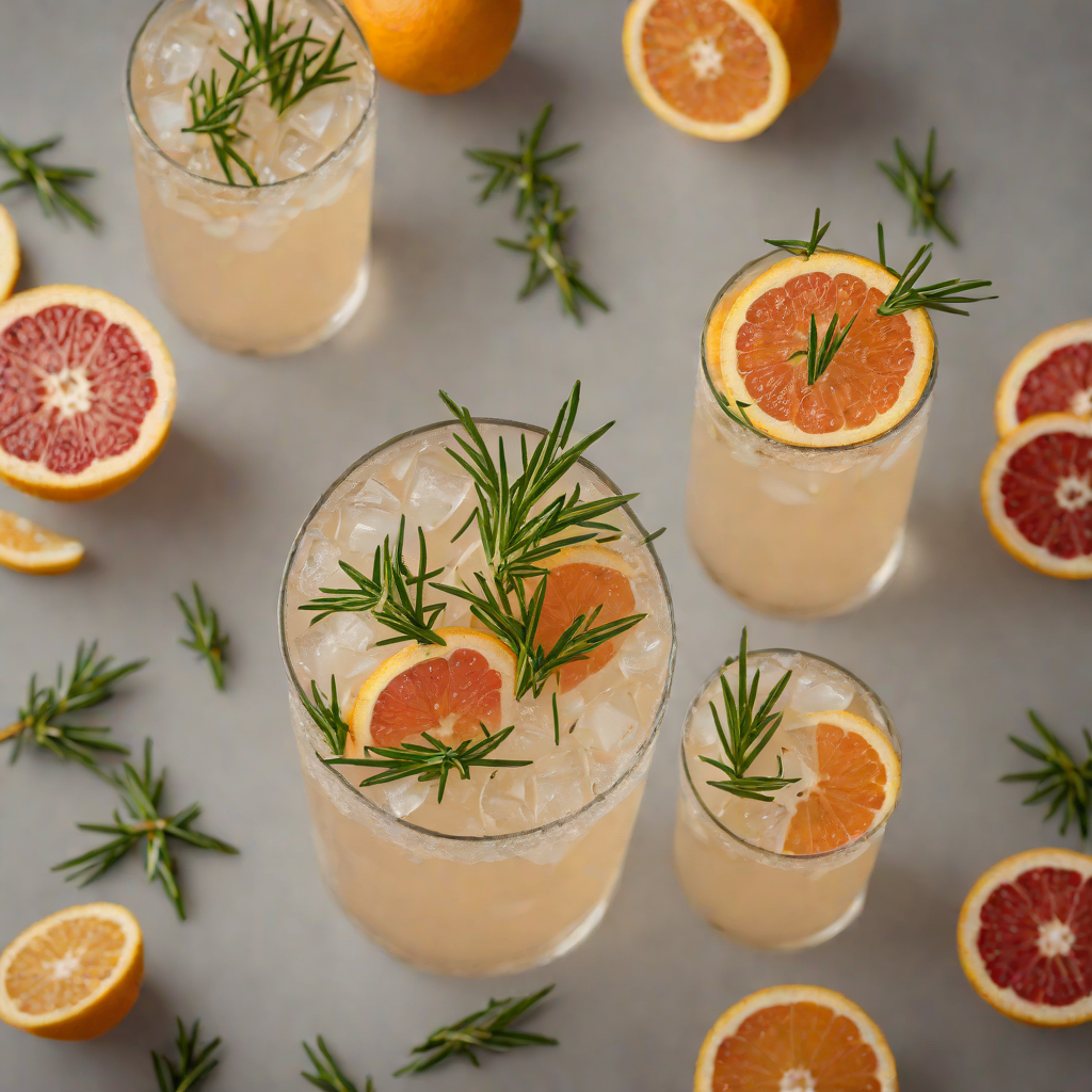 Shaken Rosemary Grapefruit Gin Fizz