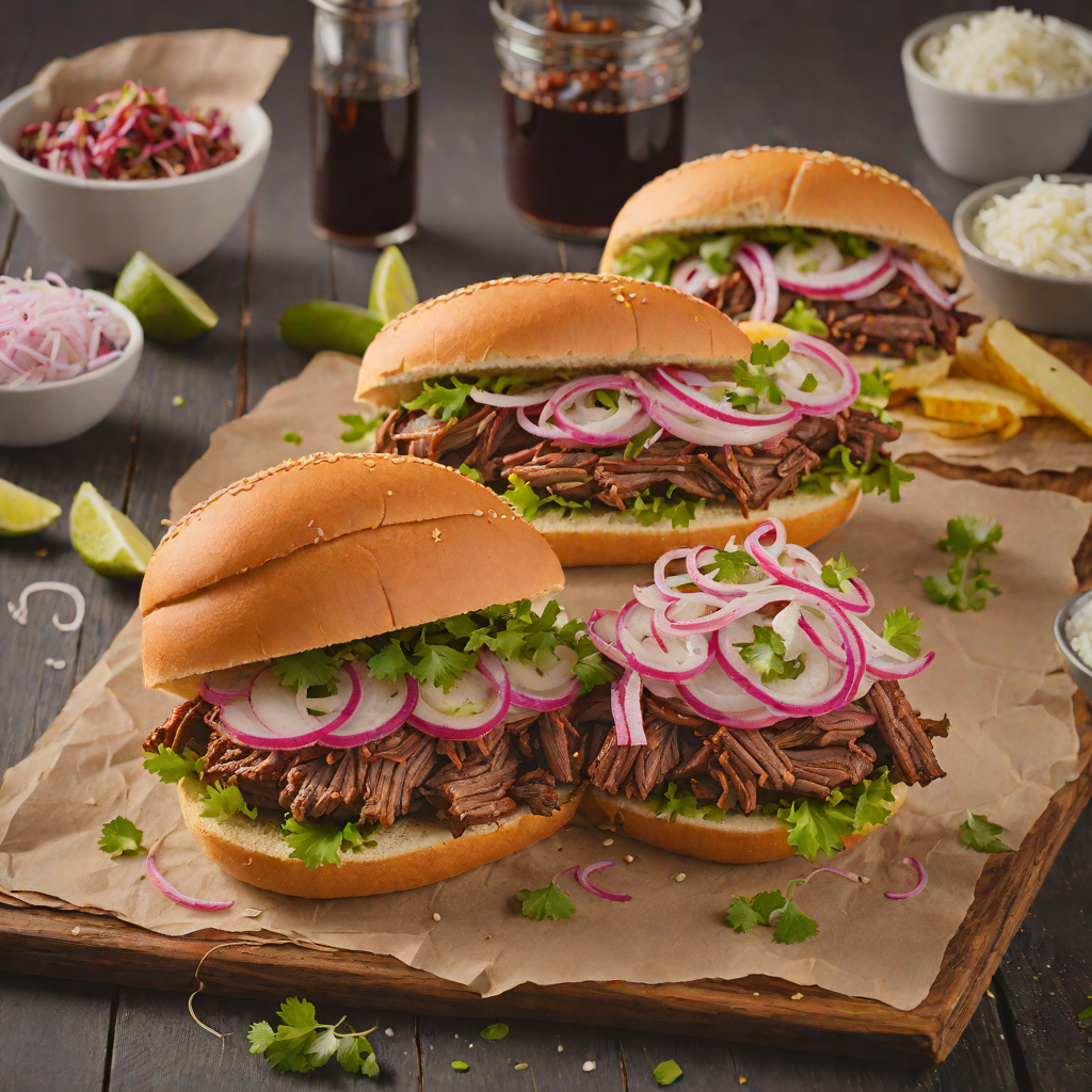 Texan Inspired BBQ Brisket Sandwich with Pickled Onions