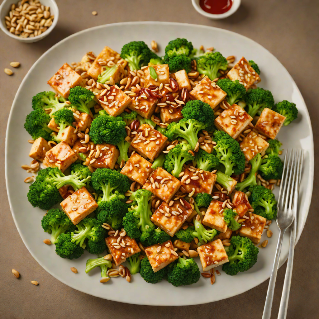 Chili-Garlic Stir Fried Tofu with Broccoli and Cashews
