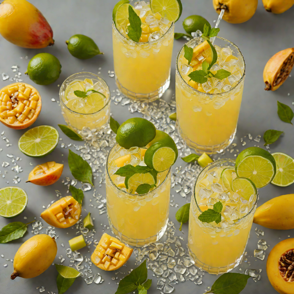 Tropical Mango-Lime Fizz with Sparkling Water