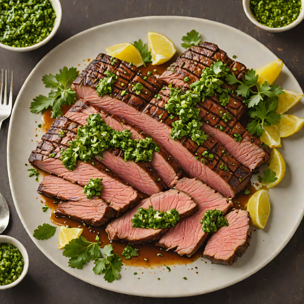Mesquite-Grilled Flank Steak with Garlic Chimichurri