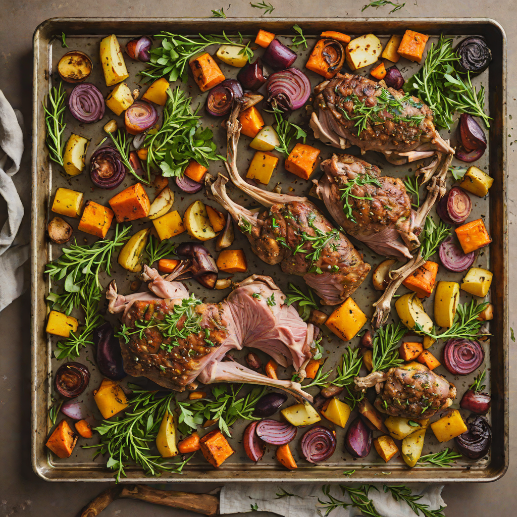 Sheet Pan Herb-Roasted Lamb with Roasted Root Vegetables