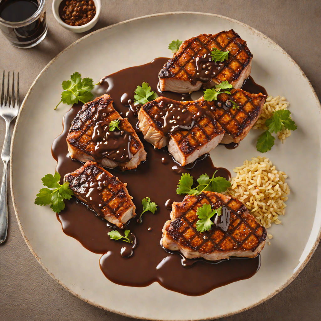 Pan-Seared Pork Chops with Bitter Chocolate Mole Sauce