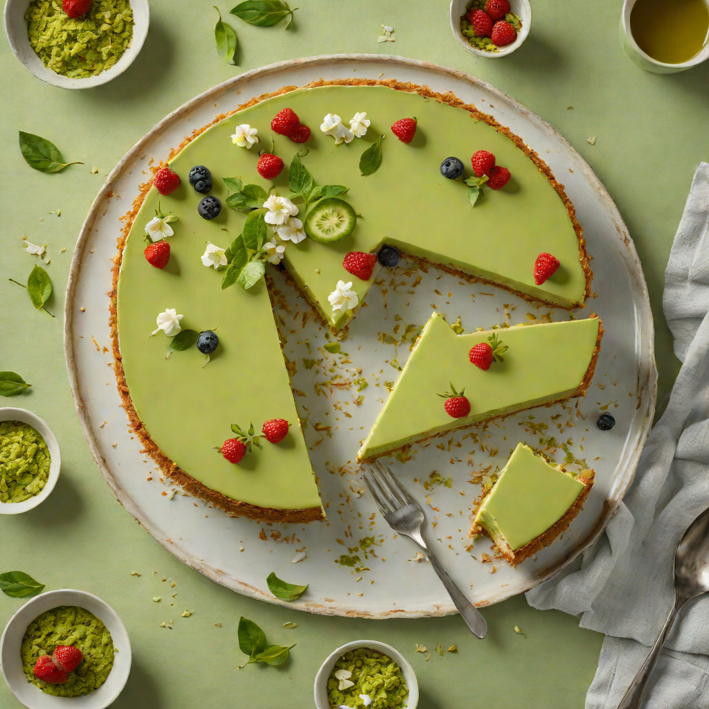 No-Bake Matcha Green Tea Cheesecake with Coconut Crust