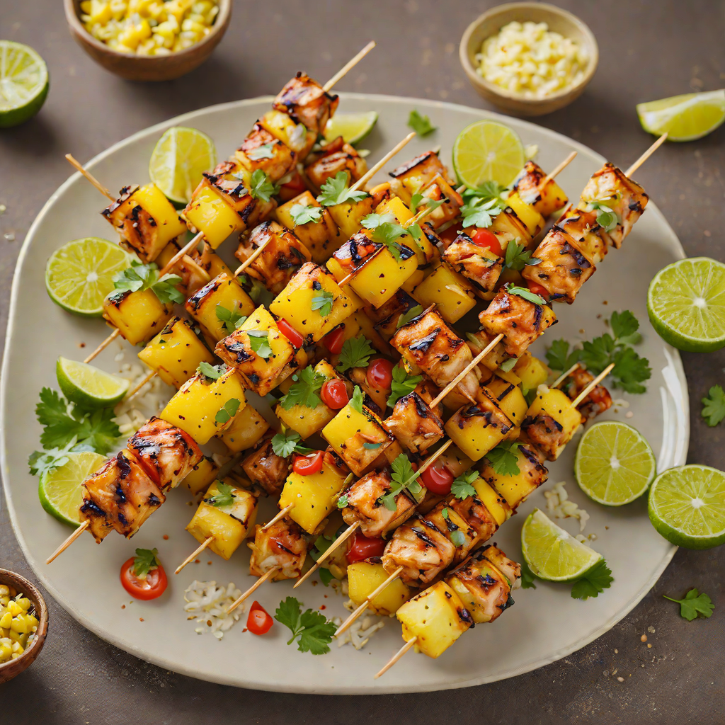 Honey-Lime Grilled Chicken Skewers with Pineapple Salsa