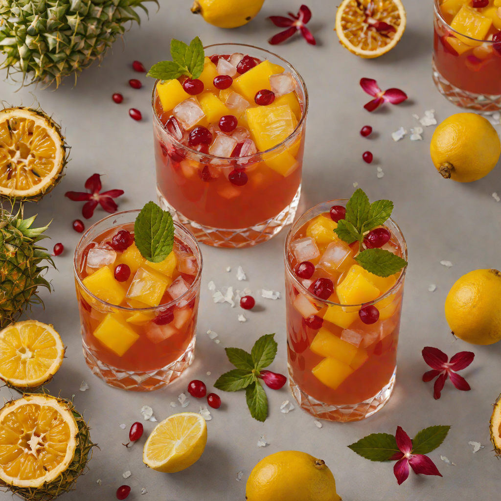 Pineapple-Mango Hibiscus Iced Tea Punch