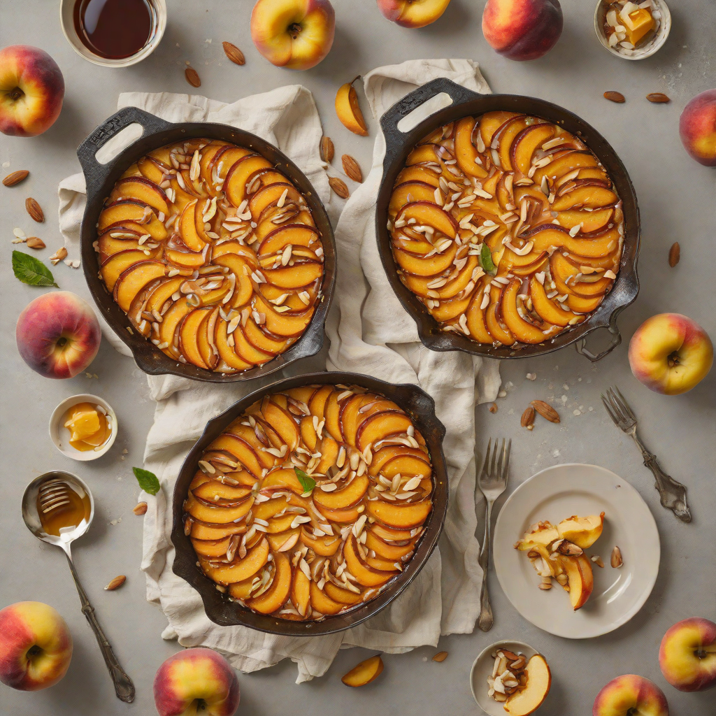 Peach and Almond Clafoutis with Honey Drizzle