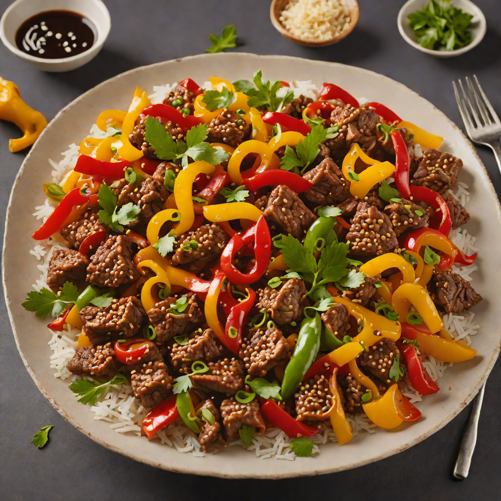 Stir-Fried Beef and Bell Peppers with Garlic and Soy Sauce