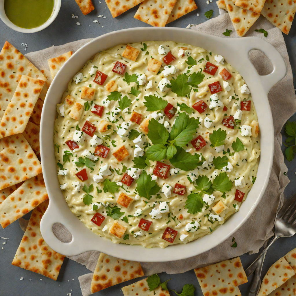 Garlic and Herb Greek Feta Dip with Warm Pita