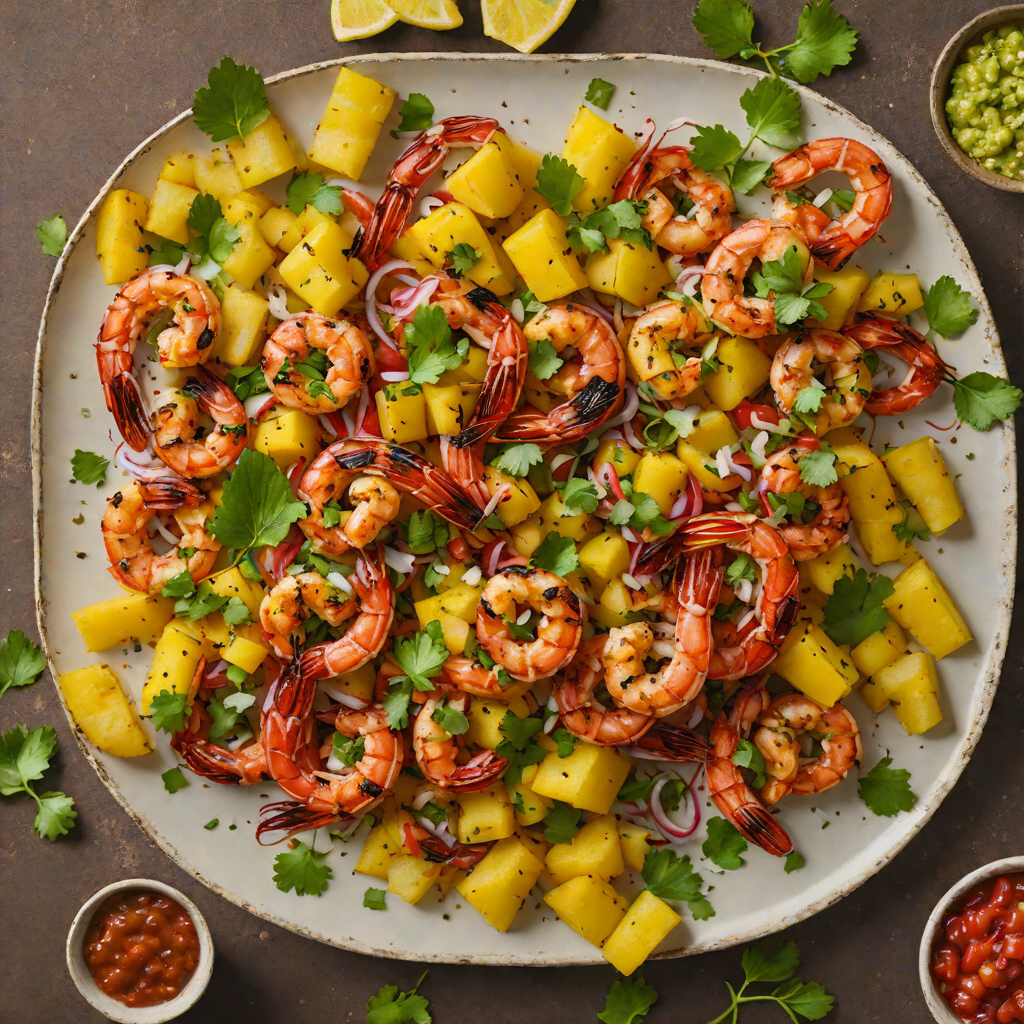 Grilled Cajun-Spiced Shrimp with Charred Pineapple Salsa