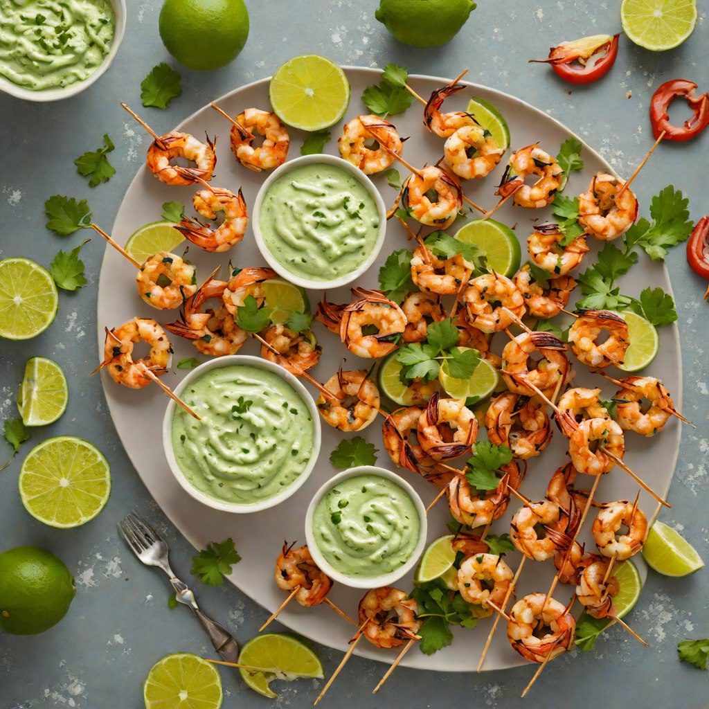 Grilled Chipotle-Lime Shrimp Skewers with Cilantro Yogurt Dip
