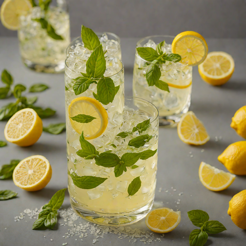 Honey-Basil Gin Fizz with Lemon Zest Spritz