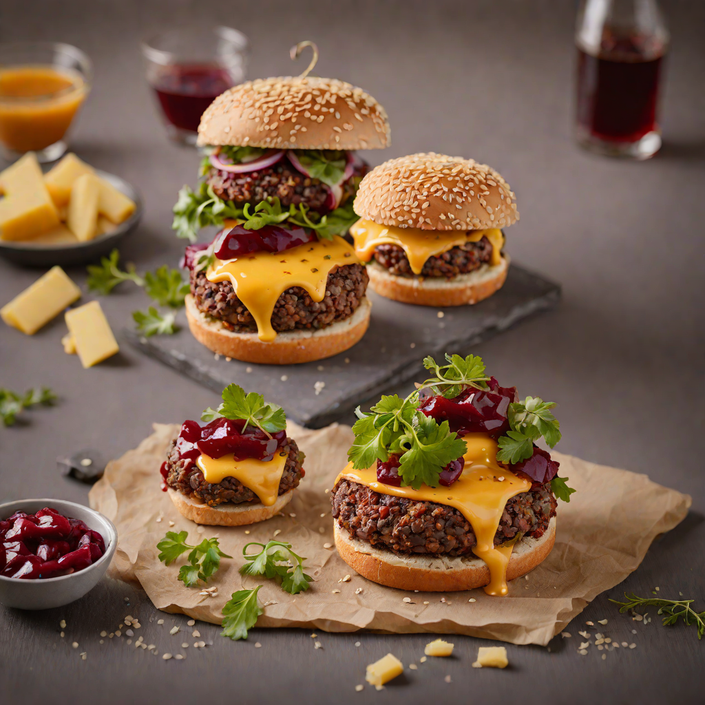 Beef and Beetroot Burger with Beetroot Relish and Aged Cheddar