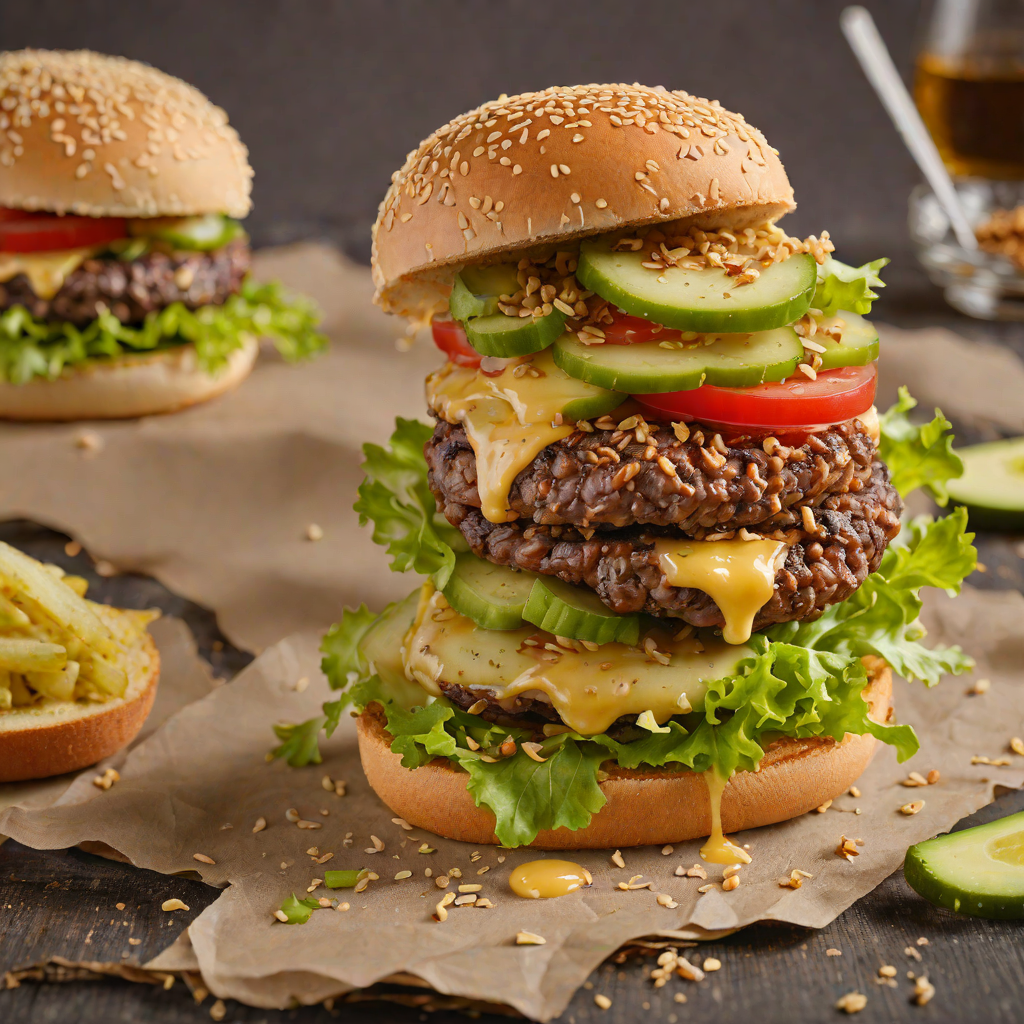 Grilled Tominator-Style Beef Burger with Pickle Crunch