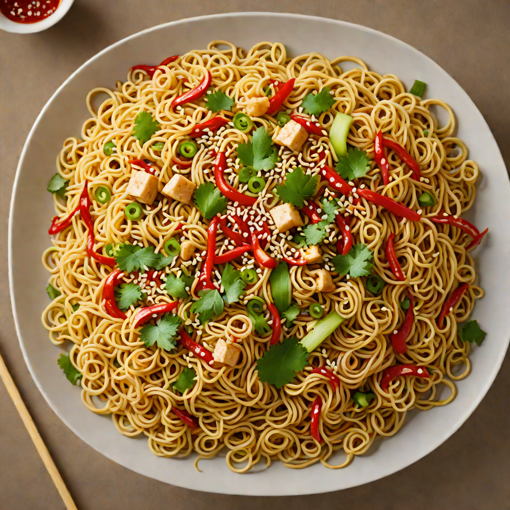 Sautéed Garlic and Chili Noodles with Sesame and Scallions