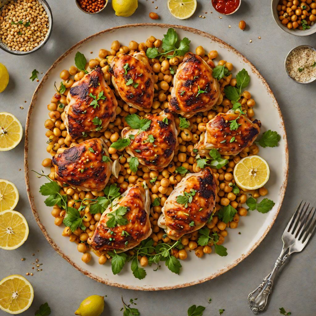 Harissa-Roasted Chicken Thighs with Chickpeas and Preserved Lemon