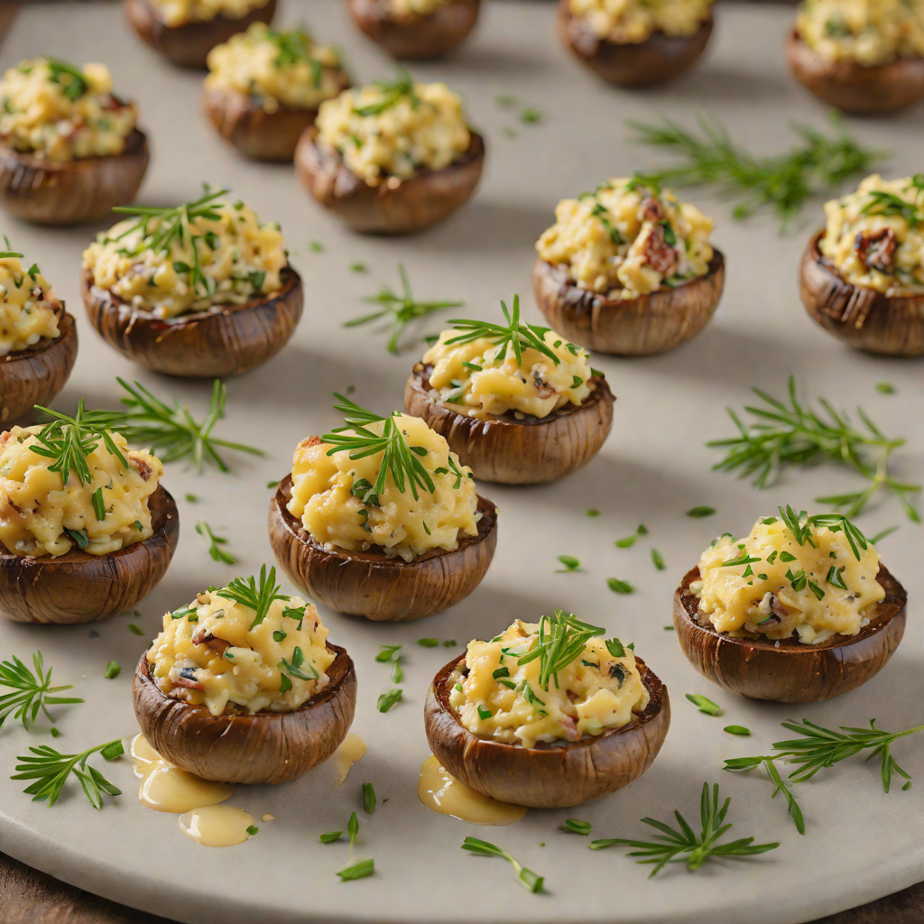 Cheese-Stuffed Mushrooms with Garlic Butter and Chives