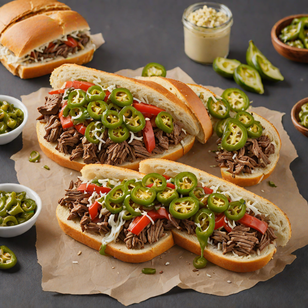 Grilled Beef Philly Cheesesteak with Pickled Jalapeños