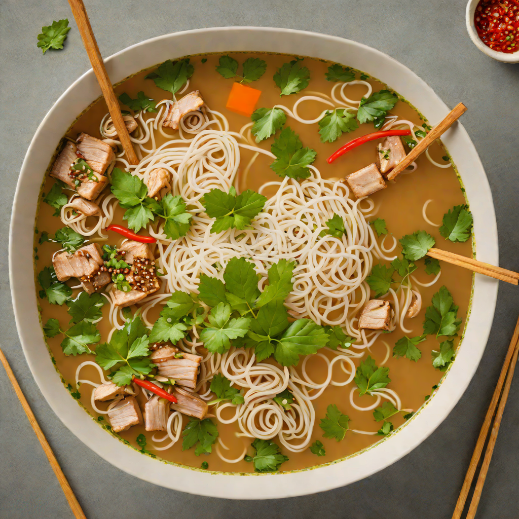 Vietnamese Pho-Inspired Vegetarian Noodle Soup with Miso Broth