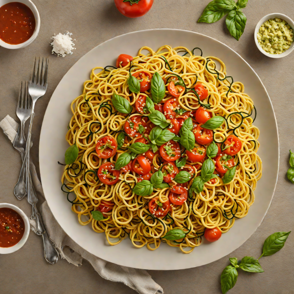 Baked Italian-Style Zucchini Noodles with Tomato-Basil Sauce