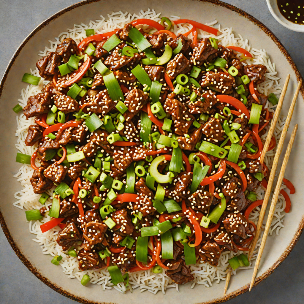 Spicy Korean-Style Stir-Fried Beef with Scallions and Sesame