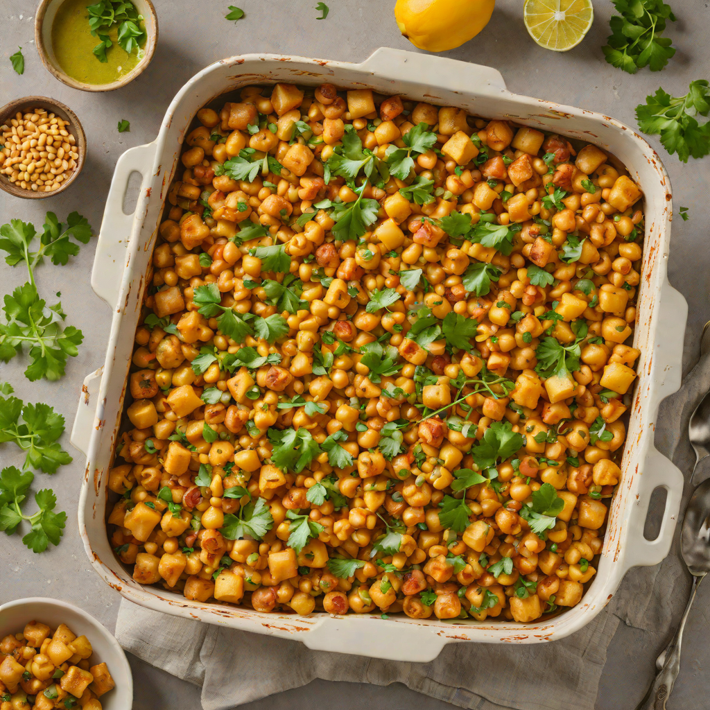 Baked Indian-Spiced Chickpea and Potato Casserole