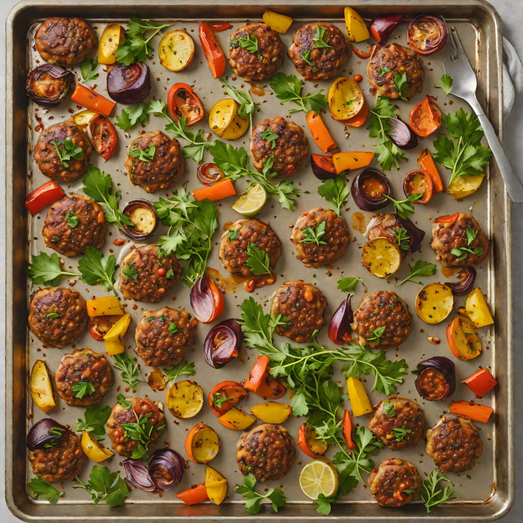 Sheet Pan Australian Lamb Rissoles with Roasted Veggies