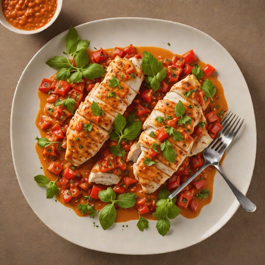 Pan-Seared Chicken with Roasted Red Pepper Romesco Sauce