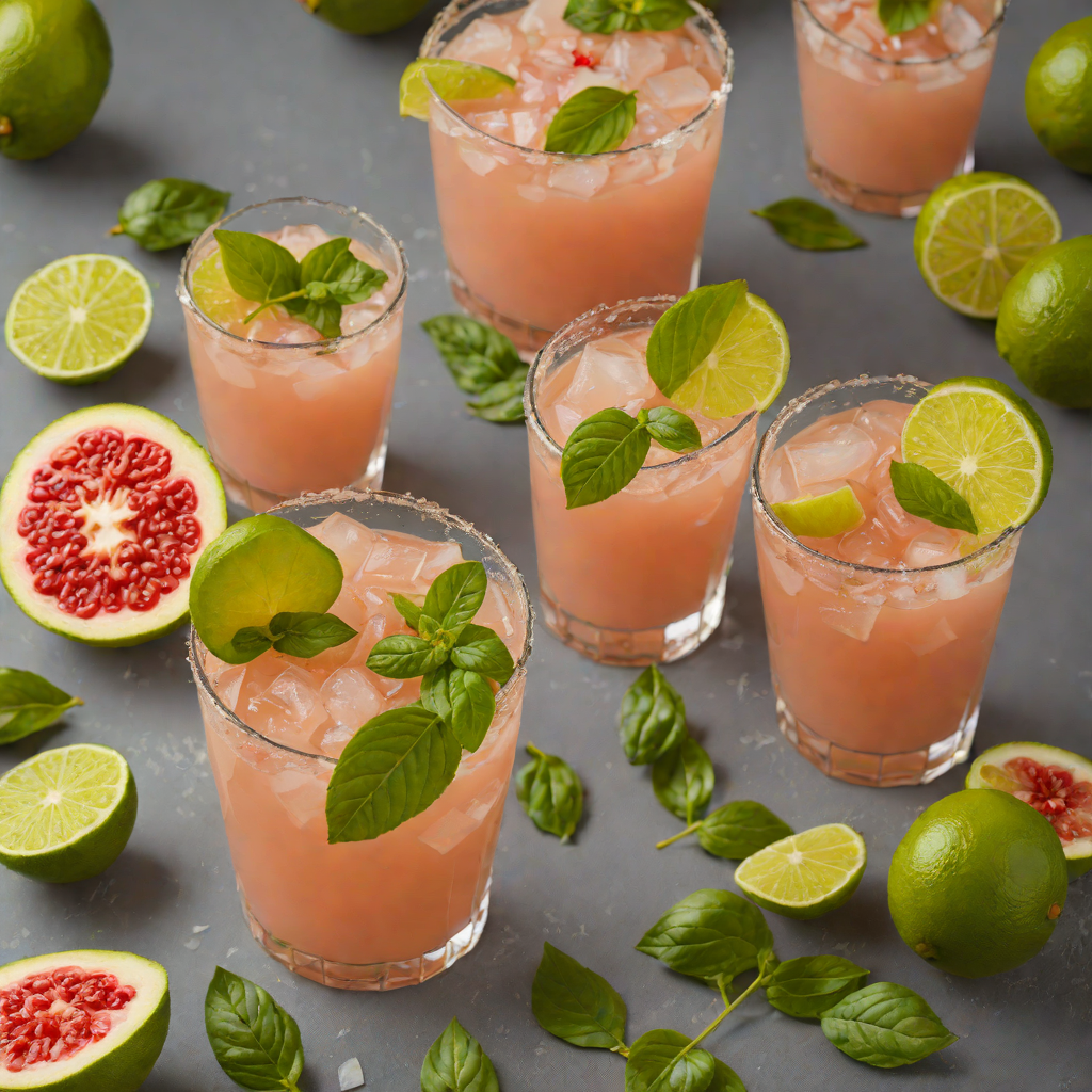 Tropical Guava and Lime Punch with Basil
