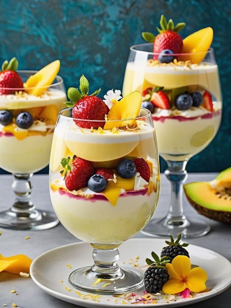 Layered Citrus Pudding Parfait with Vanilla Whipped Cream
