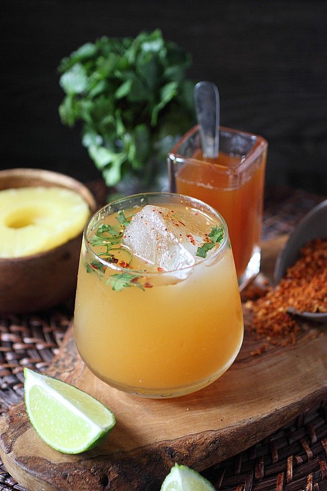 Stirred Pineapple Chili Mezcal Cocktail