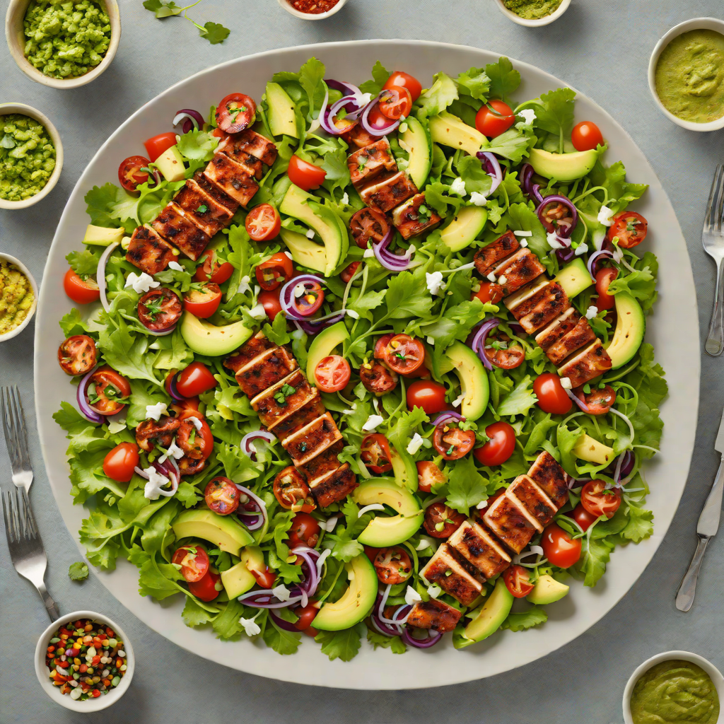 Spiced Chorizo and Grilled Chicken Salad with Cilantro Lime Dressing