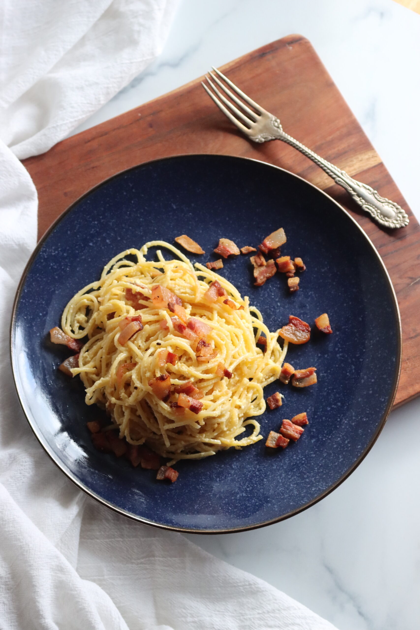 Authentically Prepared Carbonara with Guanciale