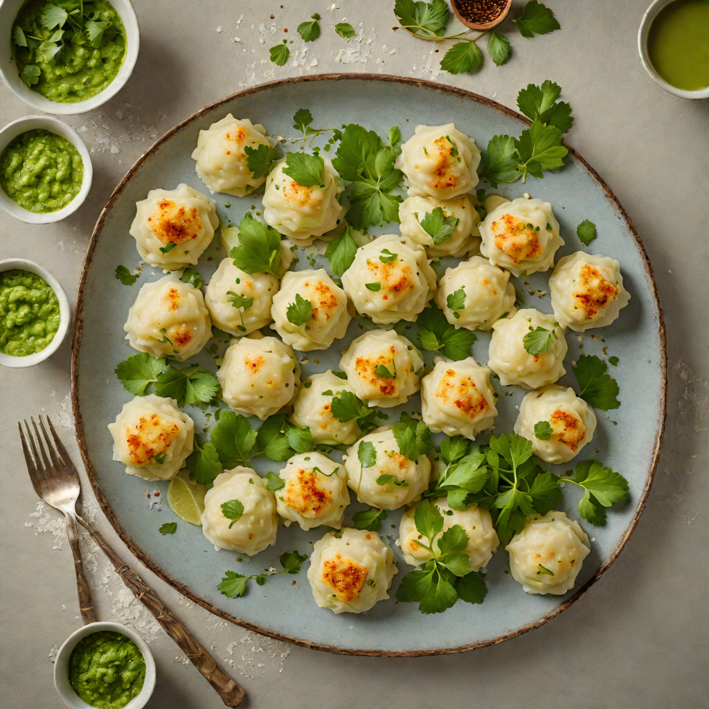 Cassava and Coconut Dumplings with Cilantro Butter