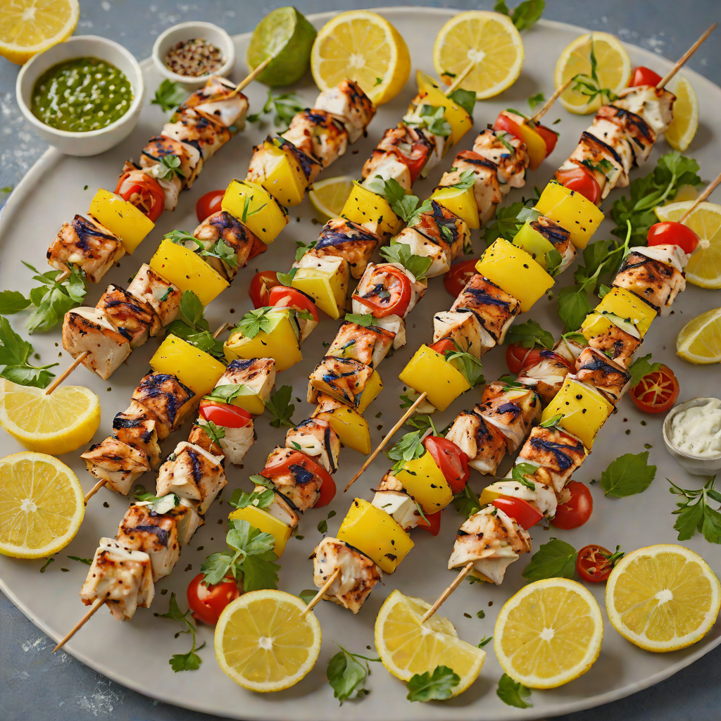 Mediterranean Lemon-Oregano Grilled Chicken Skewers