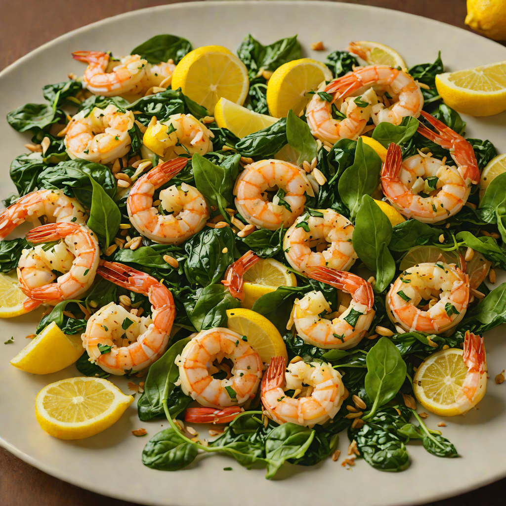 Half-Skillet Lemon Garlic Shrimp with Spinach