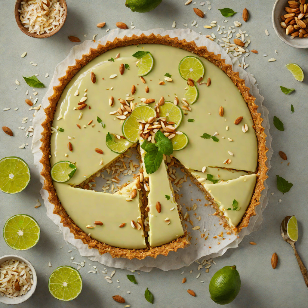 Lime and Coconut No-Bake Tart with Toasted Almond Crust