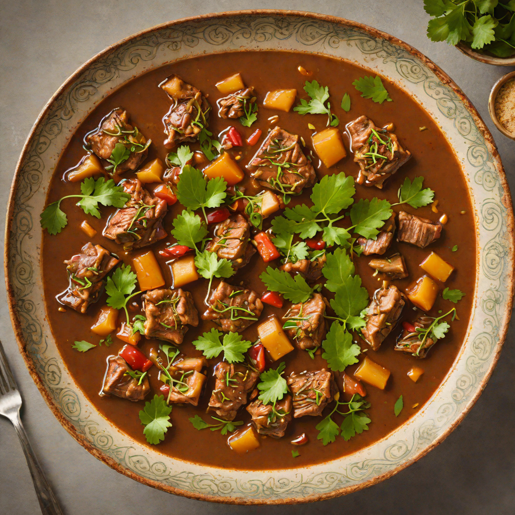 Slow-Cooked Tamarind Pork Stew with Lao Herbs