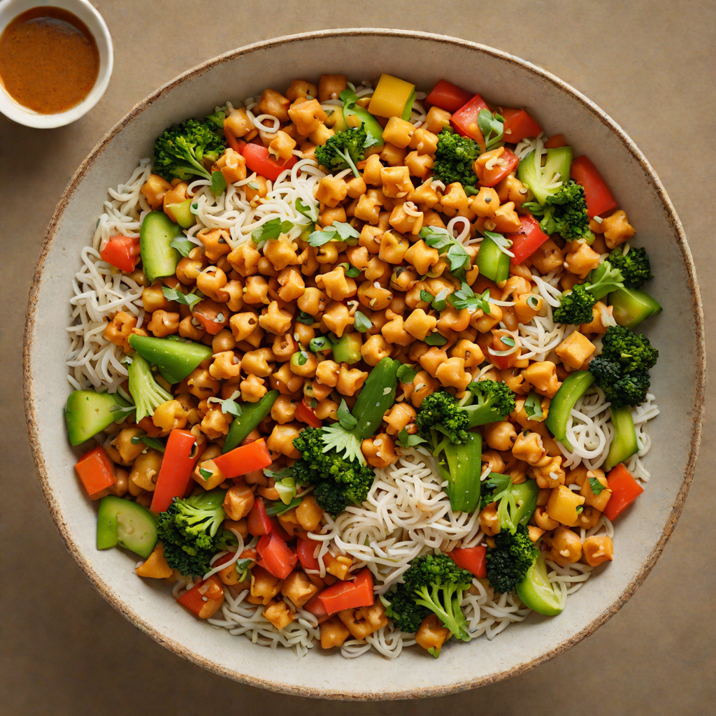 Korean-Inspired Stir-Fried Chickpea and Vegetable Bowl