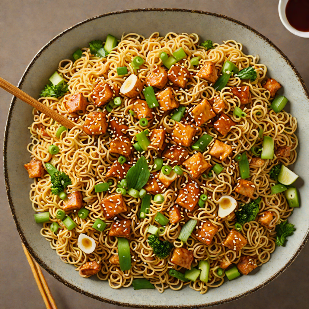 Hibachi-Style Stir-Fried Ramen with Sesame and Scallions