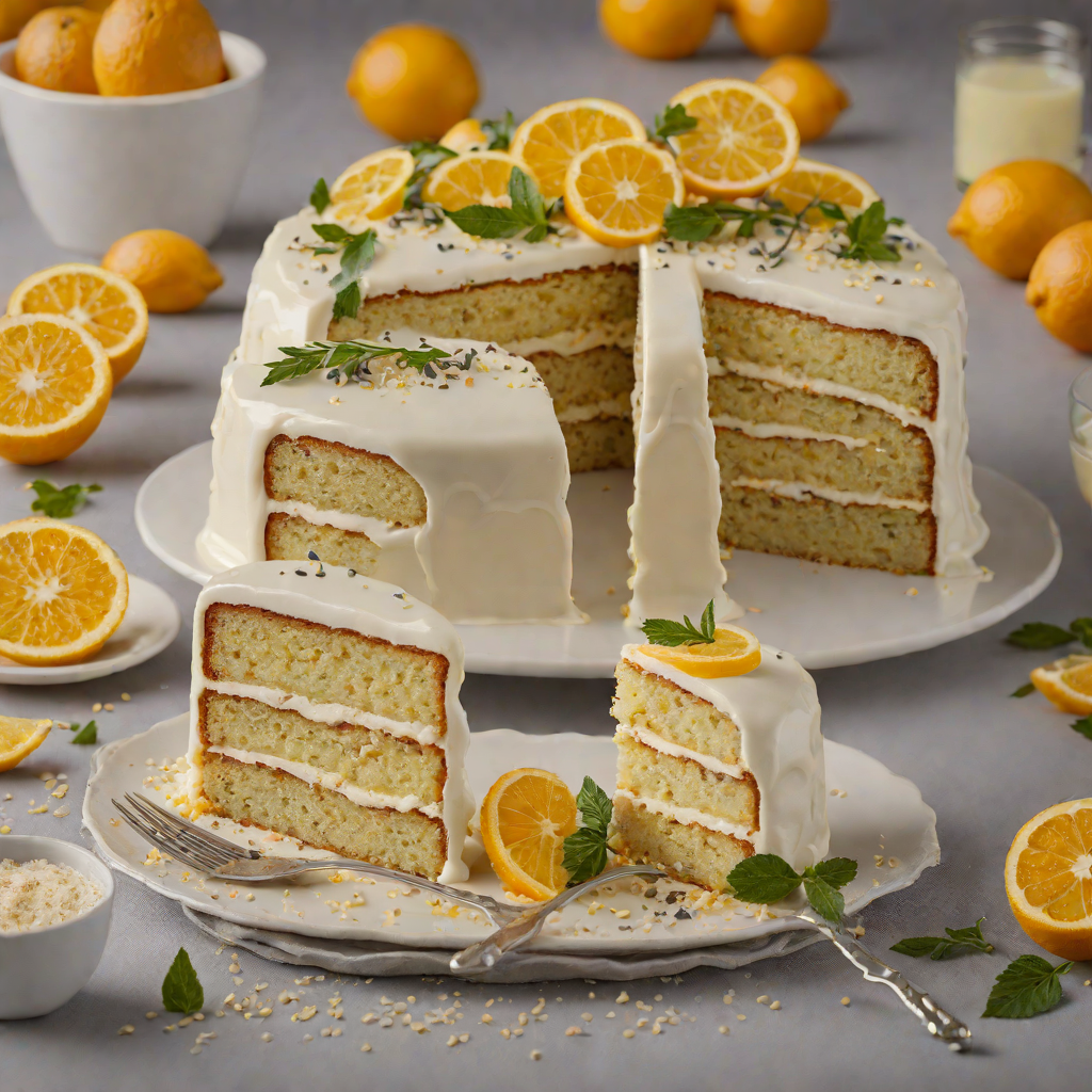 Layered Citrus Poppy Seed Cake with Vanilla Glaze